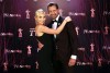 Irina Baeva y Gabriel Soto en la alfombra roja de una edición de los premios TV y Novelas