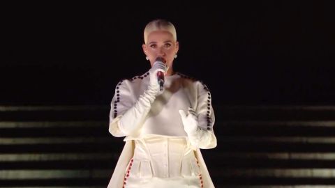 Katy Perry cantando durante la noche de inauguración presidencial de Biden-Harris | Getty Images