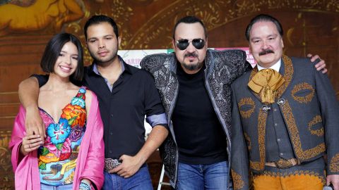 Angela Aguilar, Leonardo Aguilar, Pepe Aguilar y Antonio Aguilar Jr. en Jaripeo Sin Fronteras 2019 | JC Olivera/Getty Images