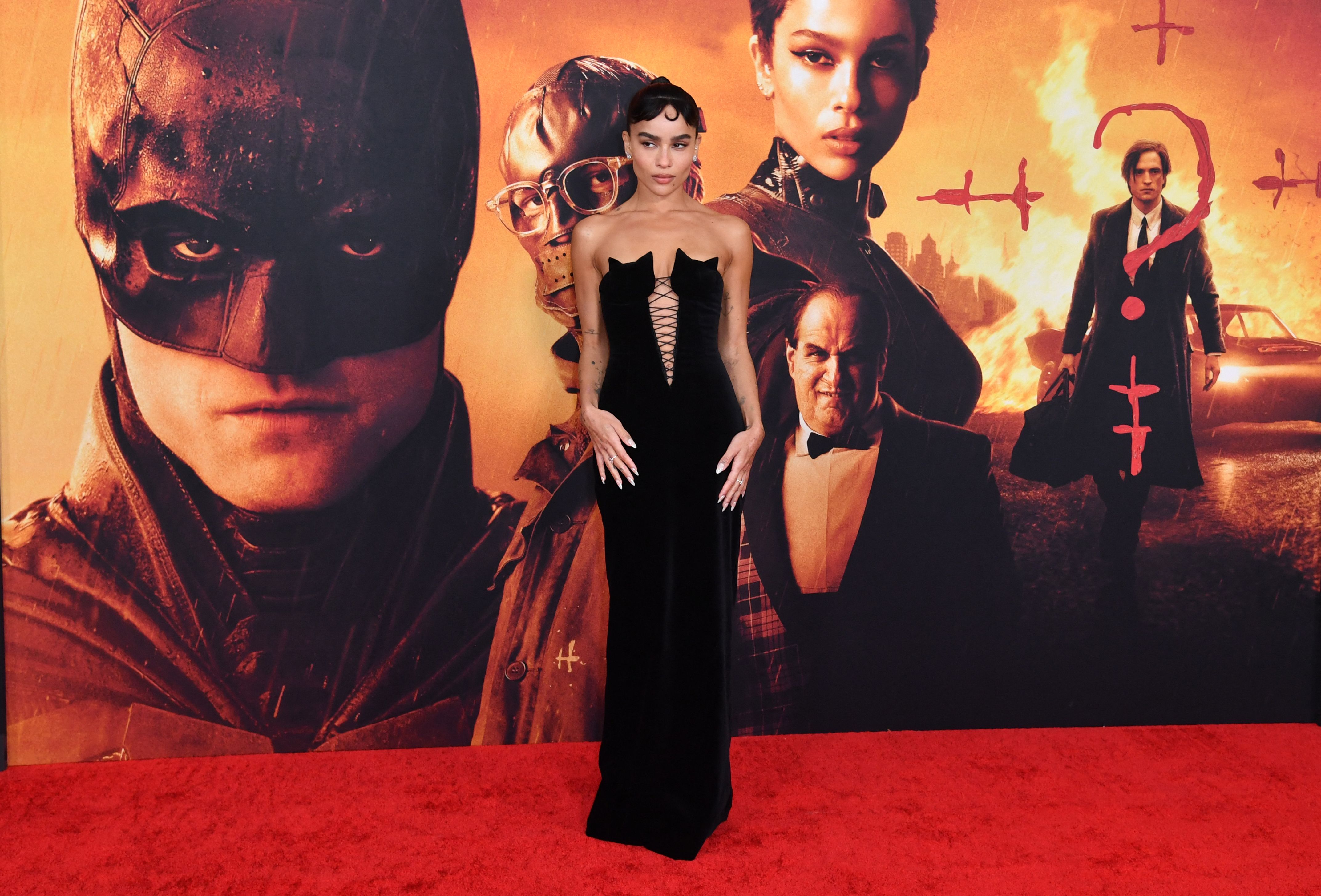 US actress Zoë Kravitz arrives for "The Batman" world premiere at Josie Robertson Plaza in New York, March 1, 2022. (Photo by ANGELA  WEISS / AFP) (Photo by ANGELA  WEISS/AFP via Getty Images)