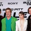 Aaron, Joey King, Brad Pitt y Bad Bunny en la alfombra roja de Bullet Train