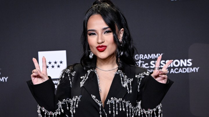 Becky G en el Latin Grammy acoustic session 2022 de Madrid.