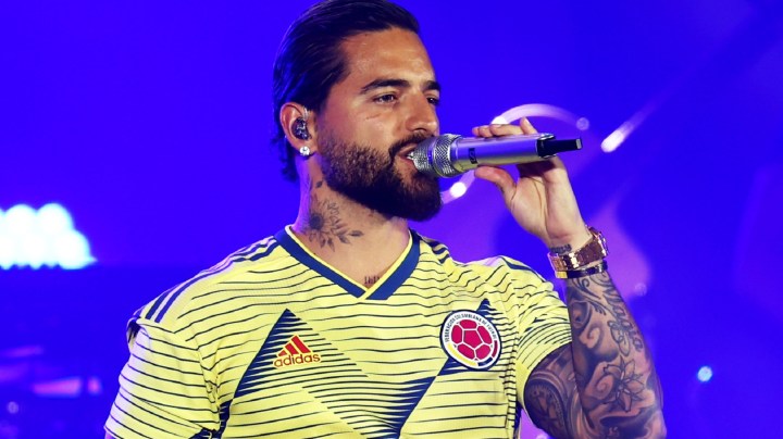 Maluma en el Fan Festival del Mundial Qatar 2022.