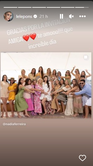Lele Pons agradeció a Nadia por haberla invitado y hacerla pasar un increíble día en la celebración de su 'baby shower'