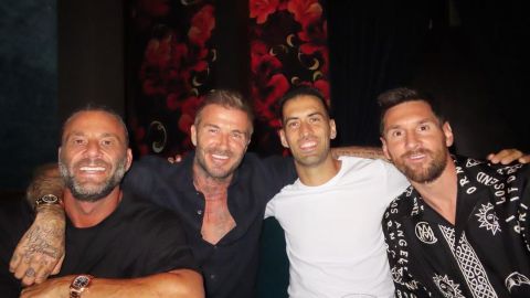 David Grutman, David Beckham, Sergio Busquets, Lionel Messi. Foto: Groot Hospitality.