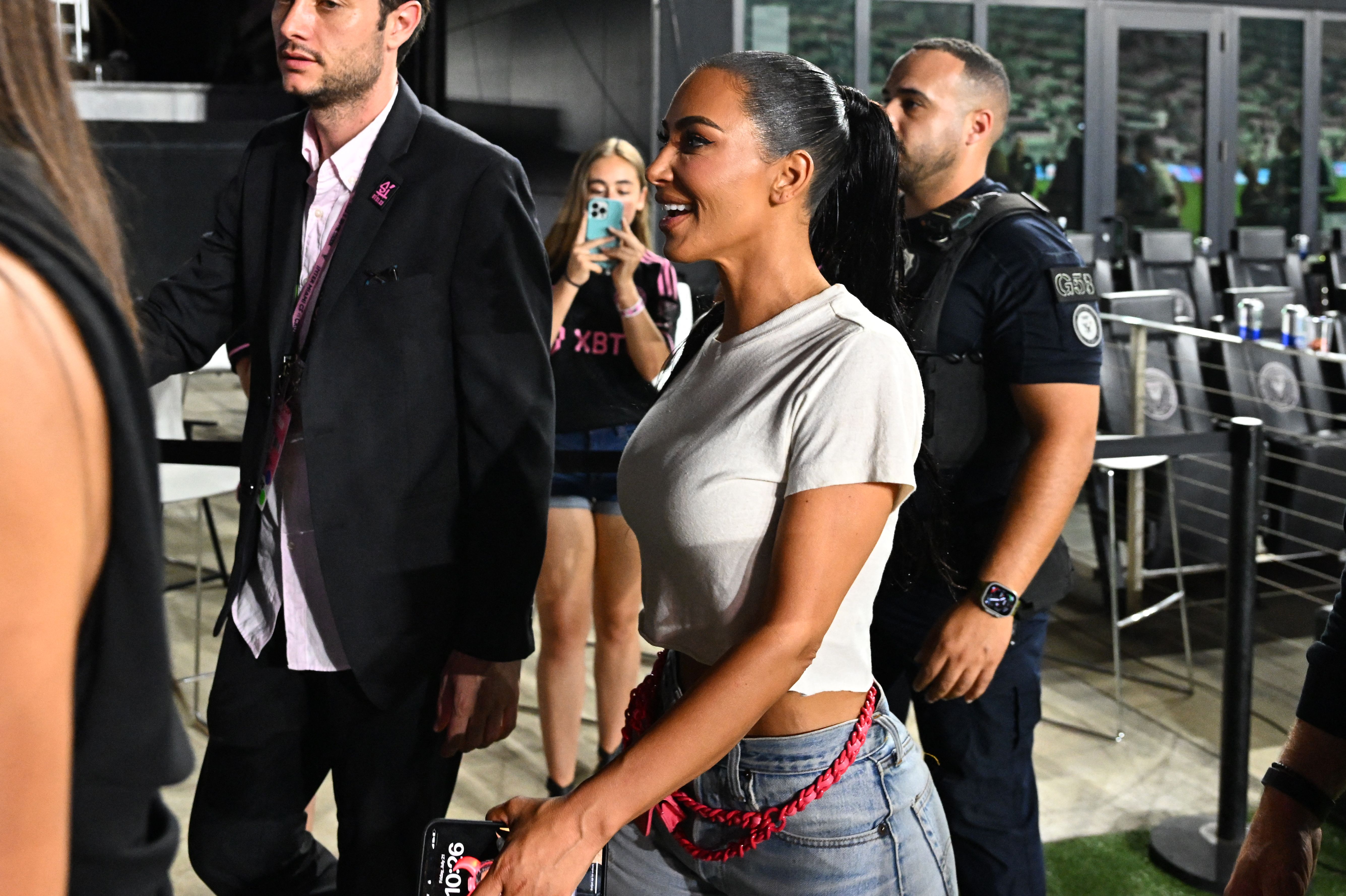 Kim Kardashian en el debut de Messi en Miami