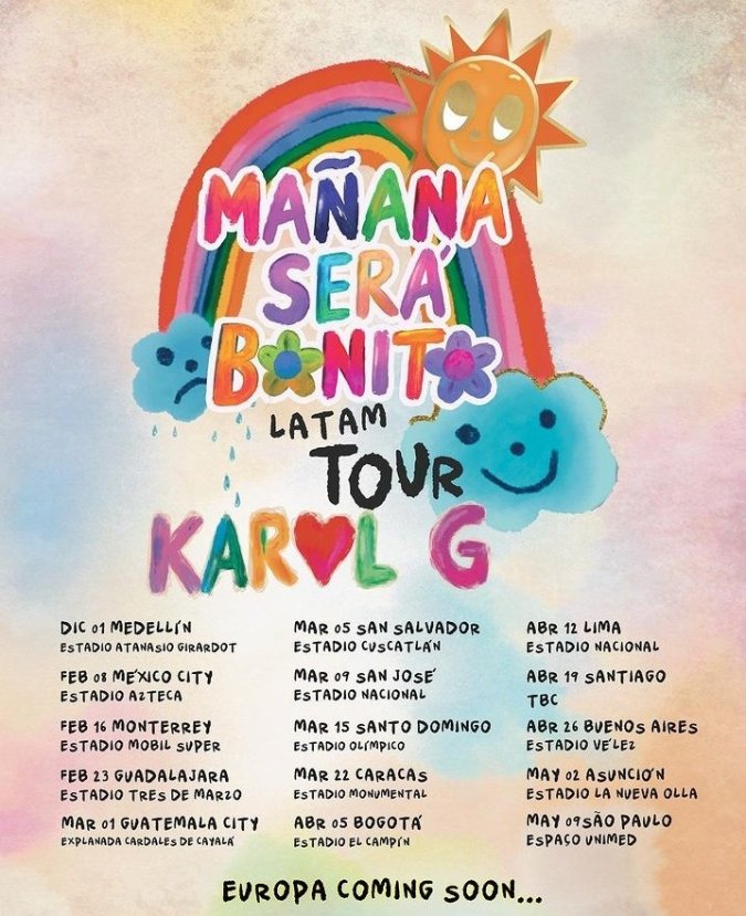 Karol G confirma tour por Latinoamerica