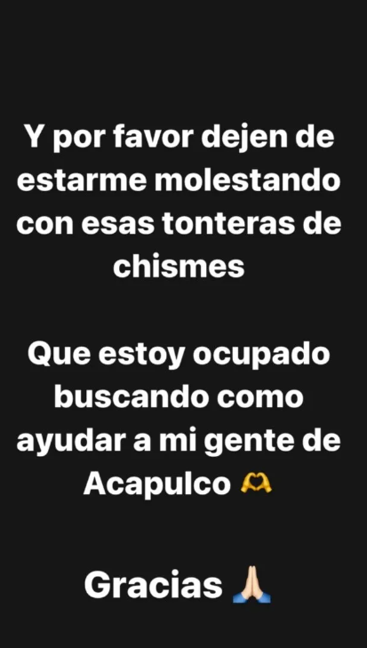 El mensaje publicado por Eduin Caz en sus historias de Instagram