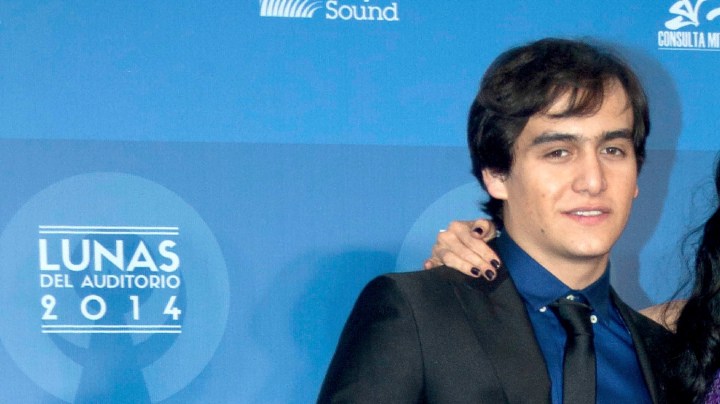 Maribel Guardia y su hijo Julián Figueroa, hijo también de Joan Sebastian, en la entrega de las Lunas del Auditorio/México, 31 de octubre 2014.