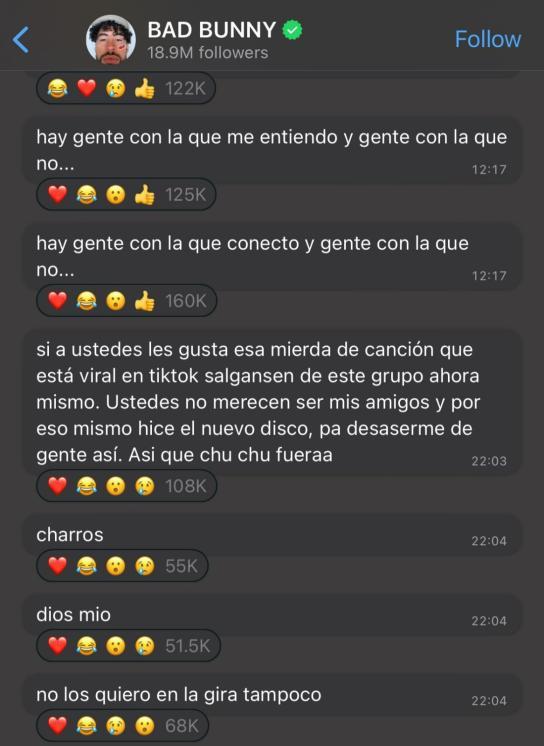 Respuesta de Bad Bunny al tema de la IA con su voz.