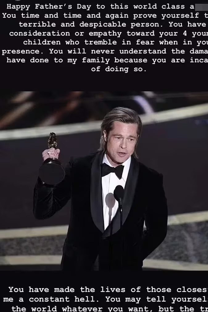 Publicación de Pax sobre Brad Pitt.