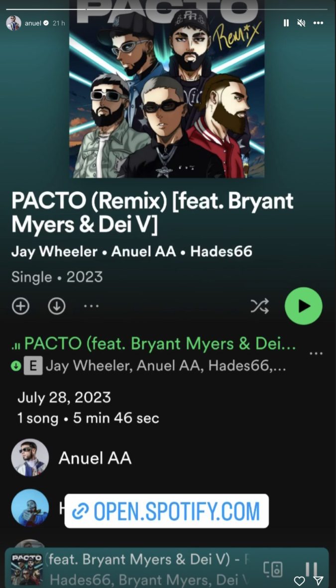 Publicación de Anuel AA luego de su cirugía