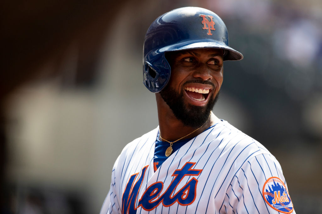 José Reyes #7 de los Mets de Nueva York sonó en la séptima entrada durante el juego contra los Rojos de Cincinnati en el Citi Field el 8 de agosto de 2018 en el barrio de Flushing en el distrito de Queens de la ciudad. de Nueva York.