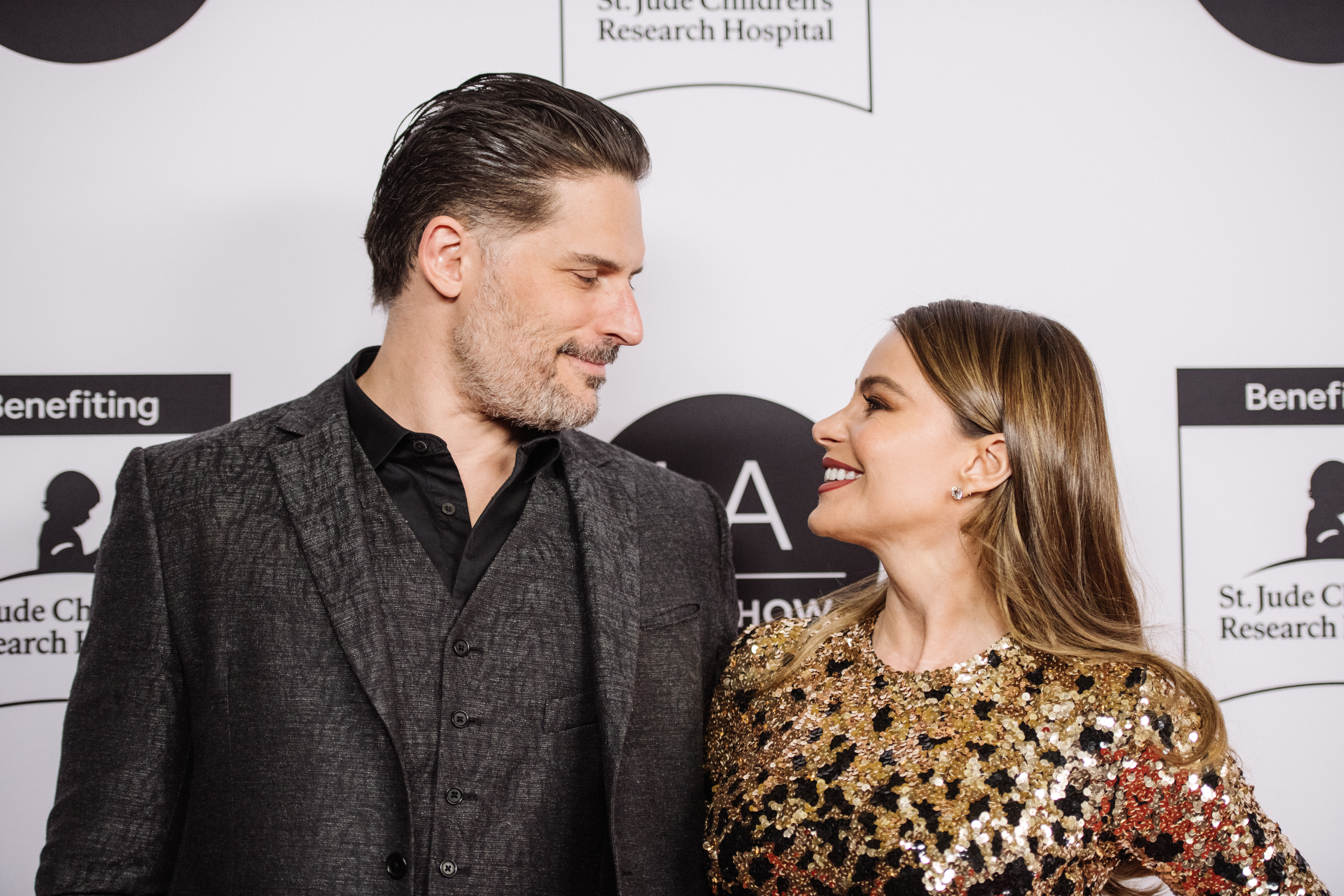 LOS ANGELES, CALIFORNIA - FEBRUARY 05: Joe Manganiello and Sofia Vergara arrive at the 2020 LA Art Show Opening Night at Los Angeles Convention Center on February 05, 2020 in Los Angeles, California. (Photo by Morgan Lieberman/Getty Images)