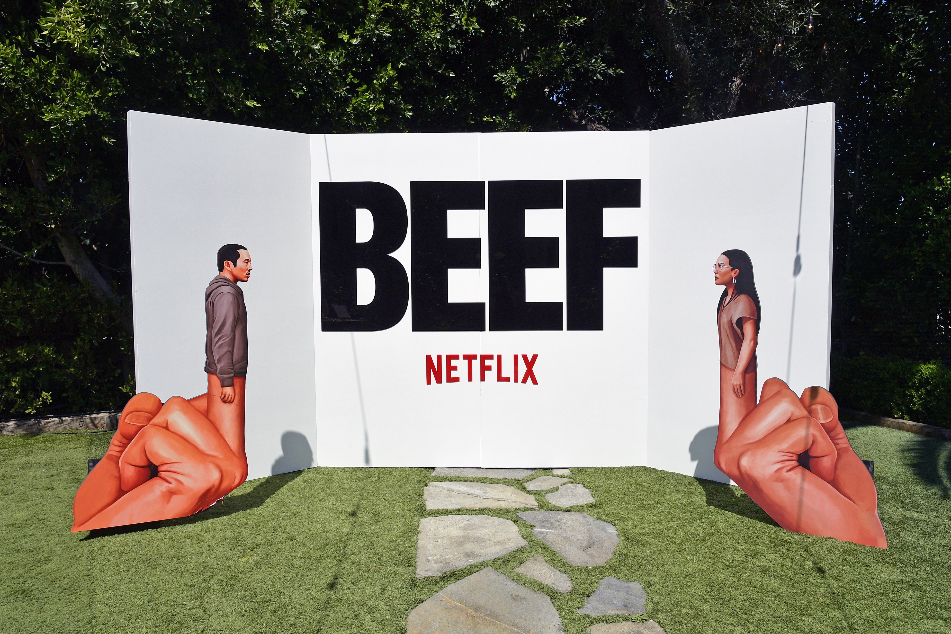 LOS ANGELES, CALIFORNIA - APRIL 05: Branding is seen at Netflix's BEEF "Release Your Rage" Event featuring conversation with special guest Law Roach at Lombardi House on April 05, 2023 in Los Angeles, California. (Photo by Charley Gallay/Getty Images for Netflix)