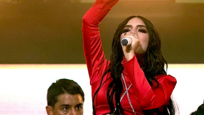 Kimberly Loaiza ofrece un concierto en el Palacio de los Deportes de la capital mexicana, en donde interpretó sus más grandes éxitos frente a más de 15 mil personas/México, 21 de abril 2023.