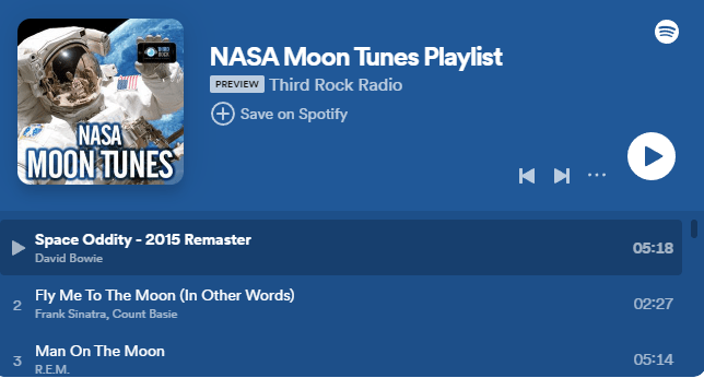 Playlist NASA Moon Tunes Playlist