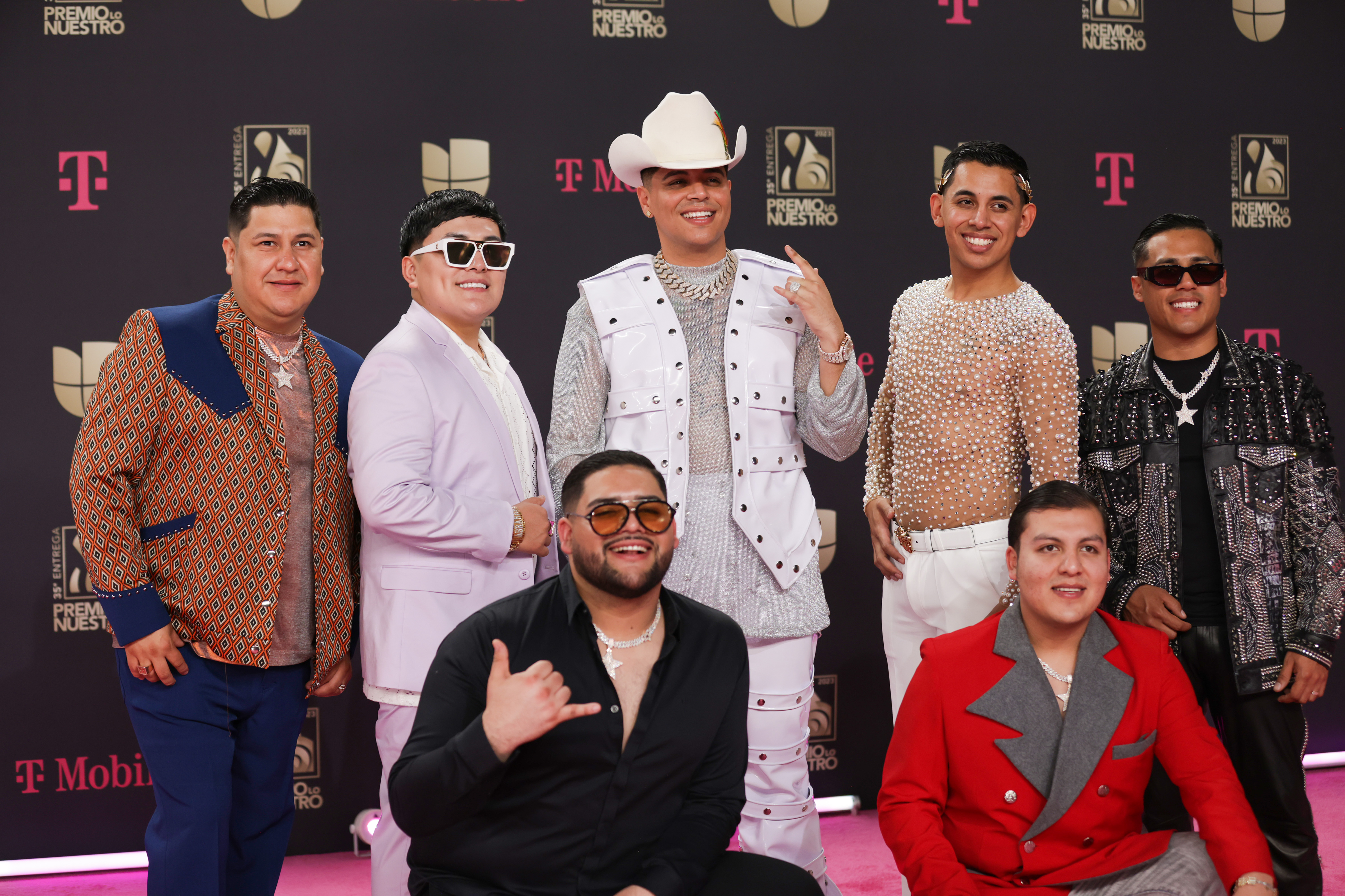 MIAMI, FLORIDA - FEBRUARY 23: Grupo Firme attends the 35th Premio Lo Nuestro at Miami-Dade Arena on February 23, 2023 in Miami, Florida. (Photo by Mireya Acierto/Getty Images)