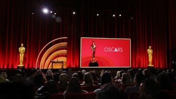 Una vista del escenario antes del anuncio de las nominaciones a la 96a edición de los Oscar