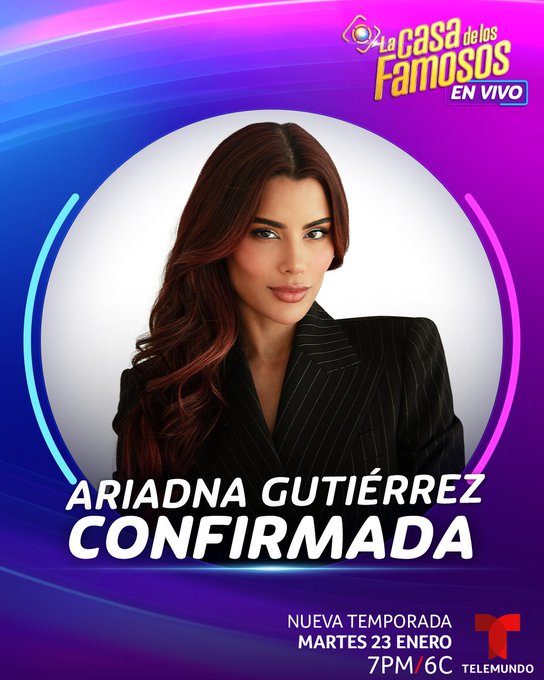 Ariadna Gutiérrez, confirmada para 'La Casa de los Famosos 4'. Foto de Instagram: @telemundorealities