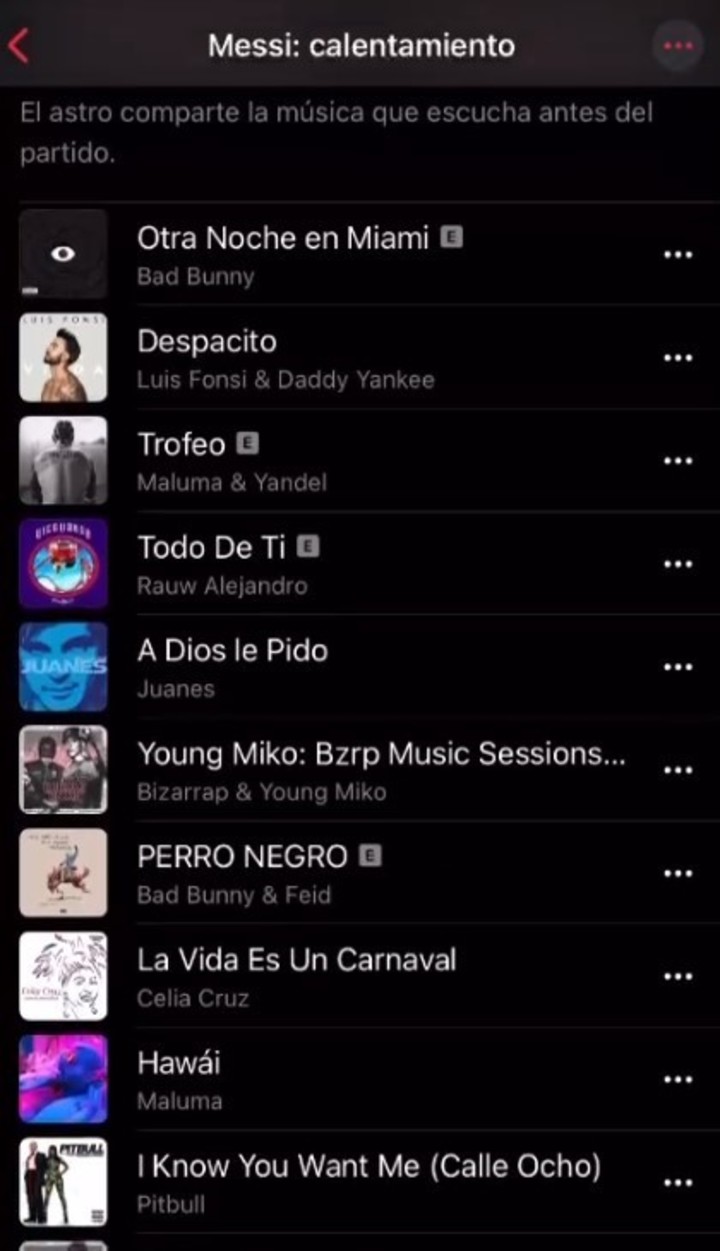 Playlist de Leo Messi en Apple Music