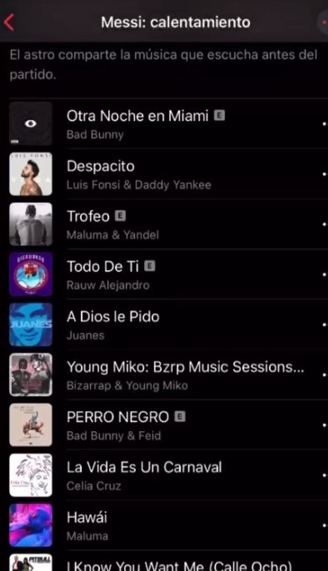 Playlist de Leo Messi en Apple Music