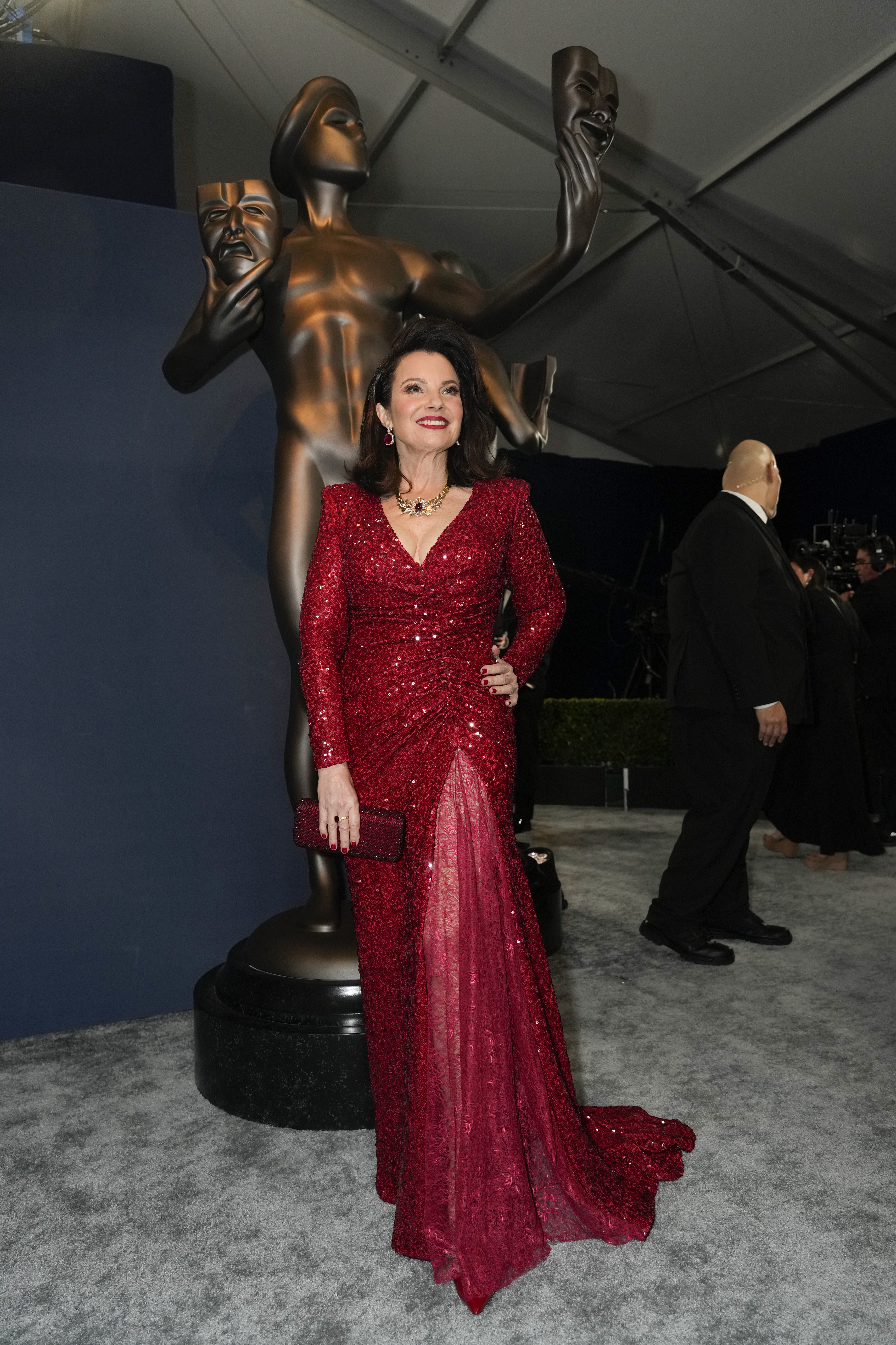 Fran Drescher arrives at the 30th annual Screen Actors Guild Awards on Saturday, Feb. 24, 2024, at the Shrine Auditorium in Los Angeles. (AP Photo/Chris Pizzello)