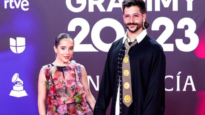Evaluna y Camilo en la alfombra de la entrega 24 de los Latin Grammy 2023, que premia lo mejor de la industria musical hispanoamericana/Sevilla, España, 16 de noviembre 2023.
