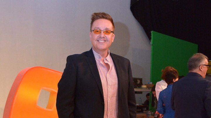 Paty Chapoy, Daniel Bisogno, Pedro Sola, Ximena Pérez "La Choco", Mónica Castañeda y Linet Puente celebran el aniversario número 23 de "Ventaneando", programa de espectáculos que se transmite de lunes a viernes a través de Tv Azteca/México, 22 de enero 2019.
