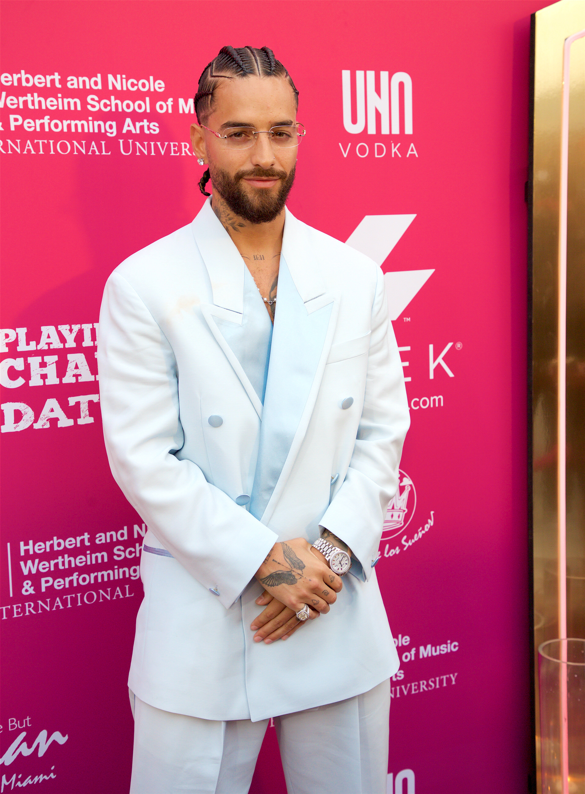 Maluma atiende a la Impact Awards Gala de Playing for Change 2023 en la que recibió un reconocimiento especial con su labor con la juventud/Miami, 29 de abril 2023.