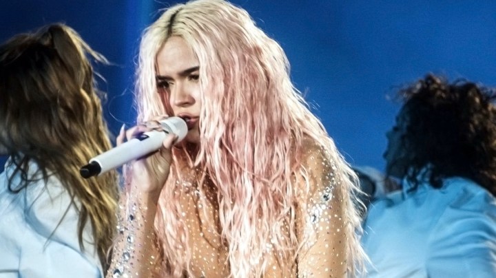 Karol G logra un lleno total en su primer concierto en el Estadio Azteca. La cantante visita la capital mexicana como parte de su gira "Mañana Será Bonito"/México, 8 de febrero 2024.