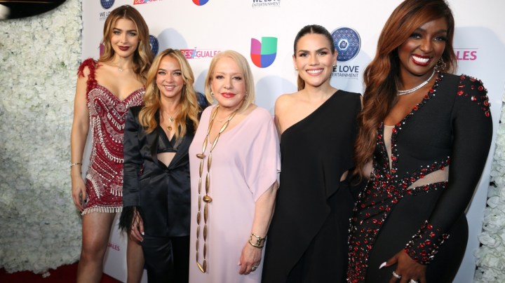 Migbelis Castellanos, Adamari López, la Dra Nandy, Karina Banda y Amara la Negra se divierten en el cóctel de presentación de "Desiguales" (Univision), nuevo talk show en el que participarán aportando su opinión sobre los temas relevantes del día, a partir de la próxima semana en Estados Unidos/Miami, 13 de febrero 2024.