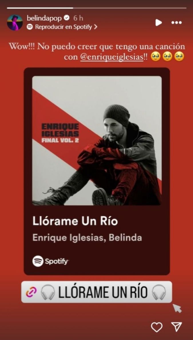 Belind a emocionada por el estreno de su colaboración con Enrique Iglesias.
