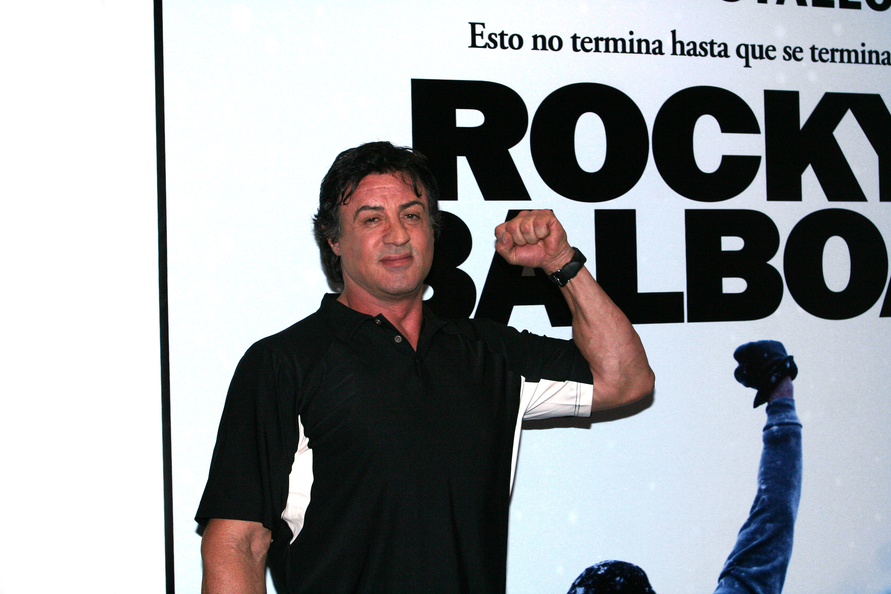 Sylvester Stallone durante su visita en la Ciudad de México por la promoción de la sexta parte de Rocky, tutulada "Rocky Balboa"/México, 04 de enero 2007.