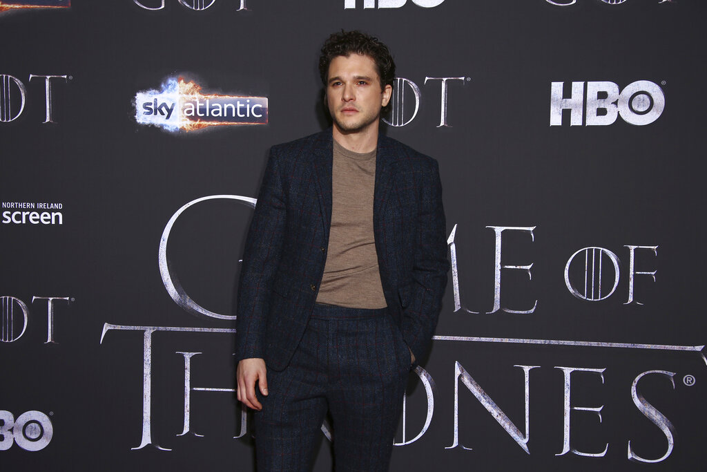 El actor Kit Harington posa para los fotógrafos en el estreno de la octava temporada del programa de televisión 'Game of Thrones' en Belfast, Irlanda del Norte, el viernes 12 de abril de 2019.