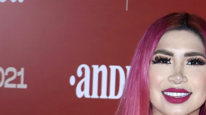 Daniela Alexis "La Bebeshita " en la alfombra roja de la presentación de la nueva colección otoño-invierno de la revista Andrea/México, 27 de septiembre 2021.