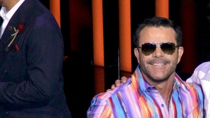 Eduardo Capetillo y su hijo Eduardo Jr en la presentación de "Juego De Voces" (TelevisaUnivision)/México, 9 de abril 2024