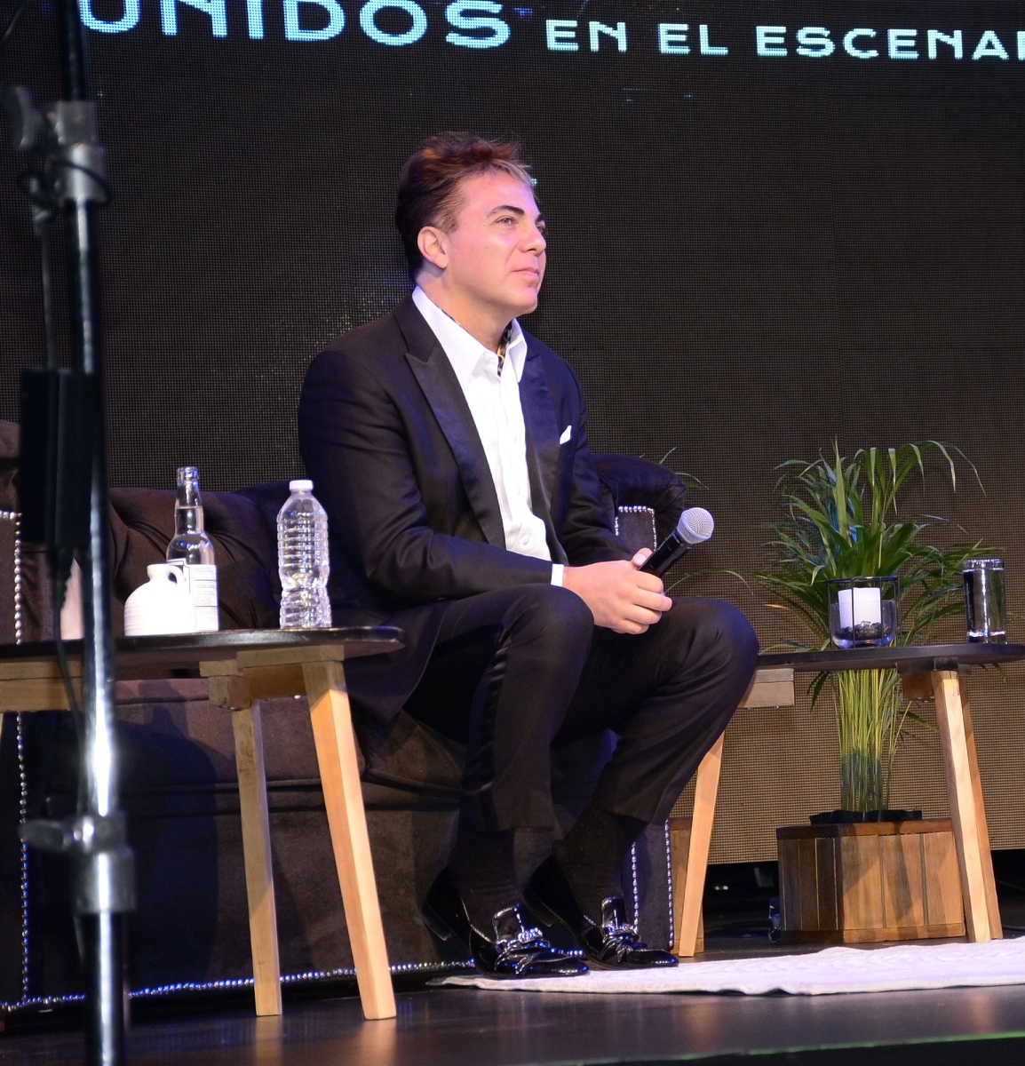 Cristian Castro en la presentación de la serie de conciertos que ofrecieron en el Auditorio Nacional los próximos 21 y 22 de febrero y 22 y 23 de marzo como parte de su "Unidos en el Escenario Tour"/México, 12 de febrero 2024.