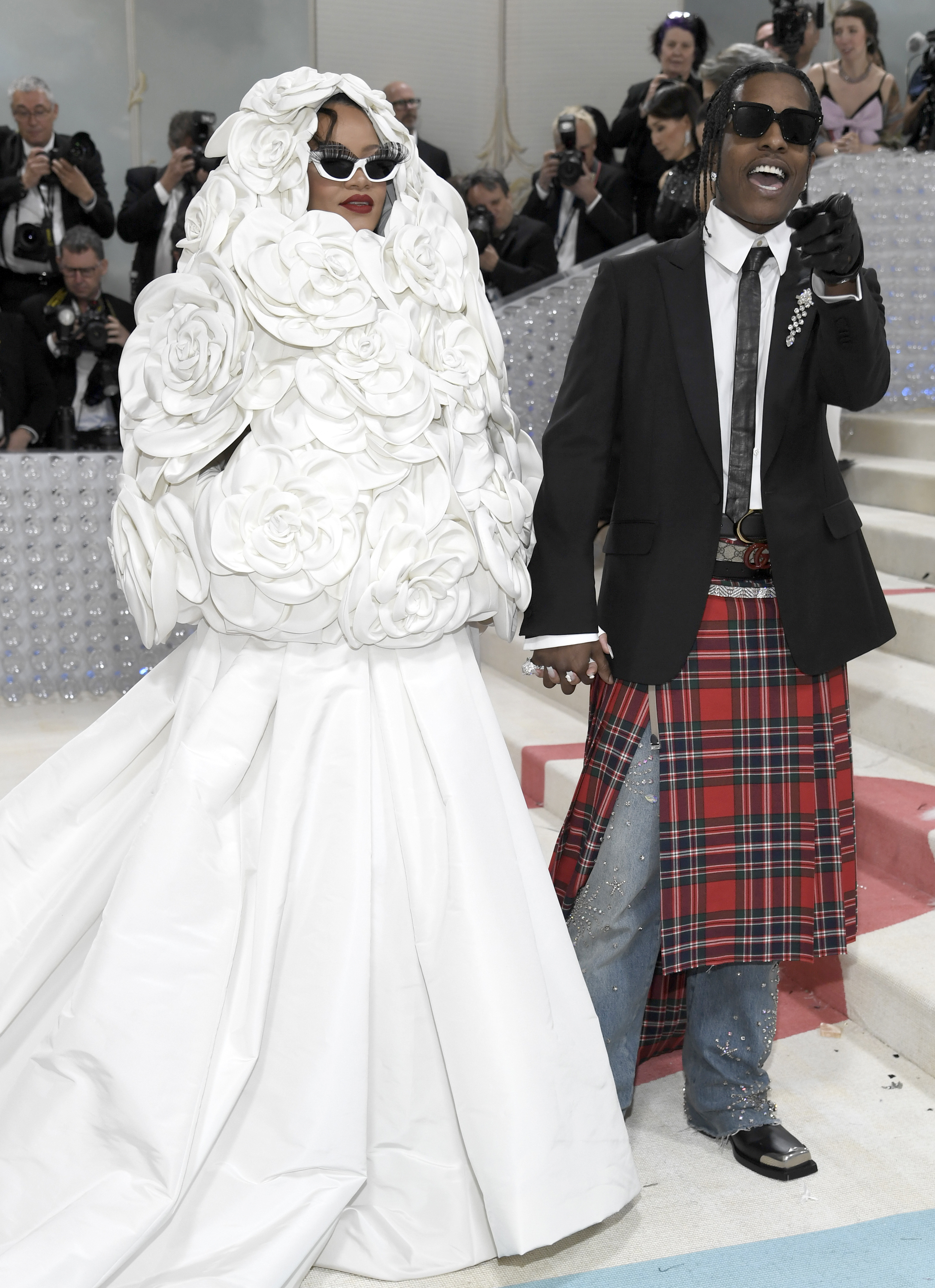 Rihanna y A$AP Rocky en la MET Gala 2023.