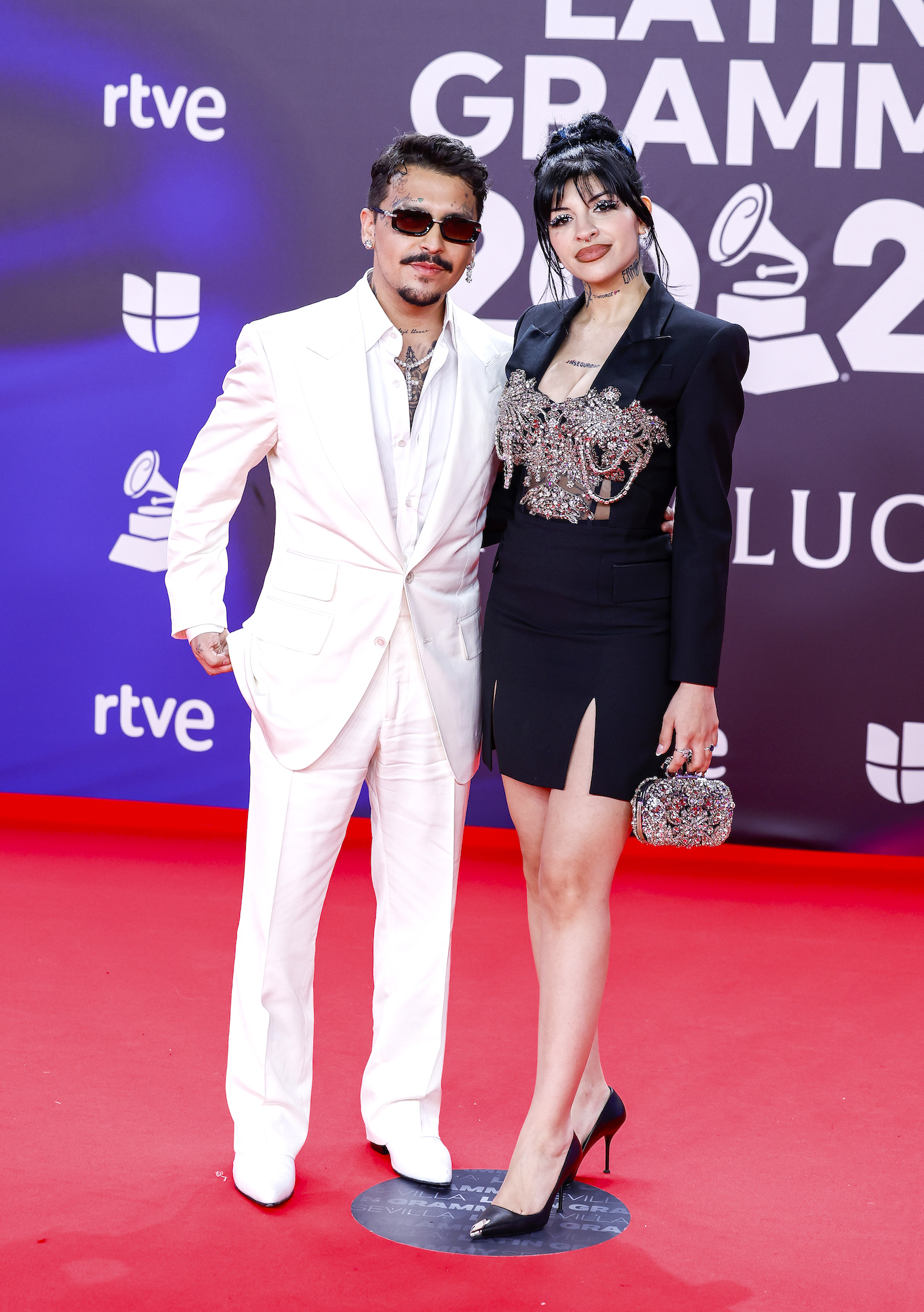 Christian Nodal y Cazzu en la alfombra de la entrega 24 de los Latin Grammy 2023, que premia lo mejor de la industria musical hispanoamericana/Sevilla, España, 16 de noviembre 2023.