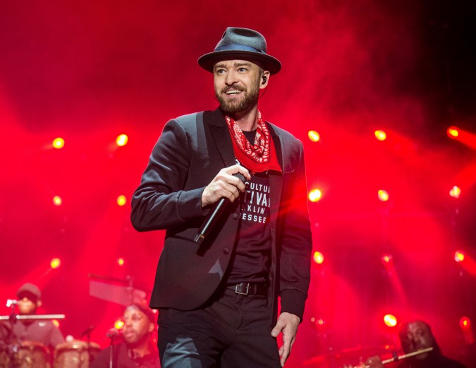 Justin Timberlake se presenta en el Festival Cultural y Musical Pilgrimage en Franklin, Tennessee, el 23 de septiembre de 2017.