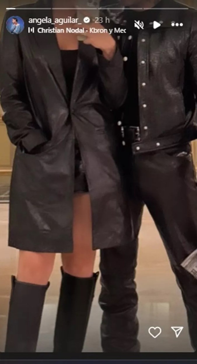 Ángela Aguilar publicó su primera foto con Nodal en sus redes sociales.