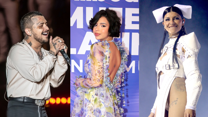 Christian Nodal, Ángela Aguilar y Cazzu compartieron escenario en sun show en el Foro Sol hace más de un año.