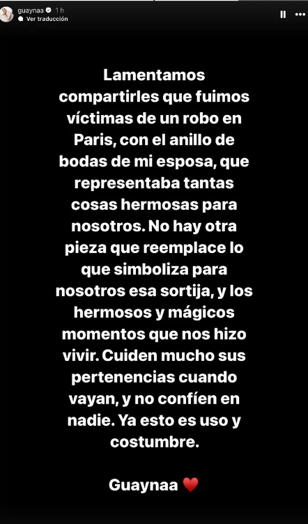 Guaynaa publicó un comunicado en redes sociales.