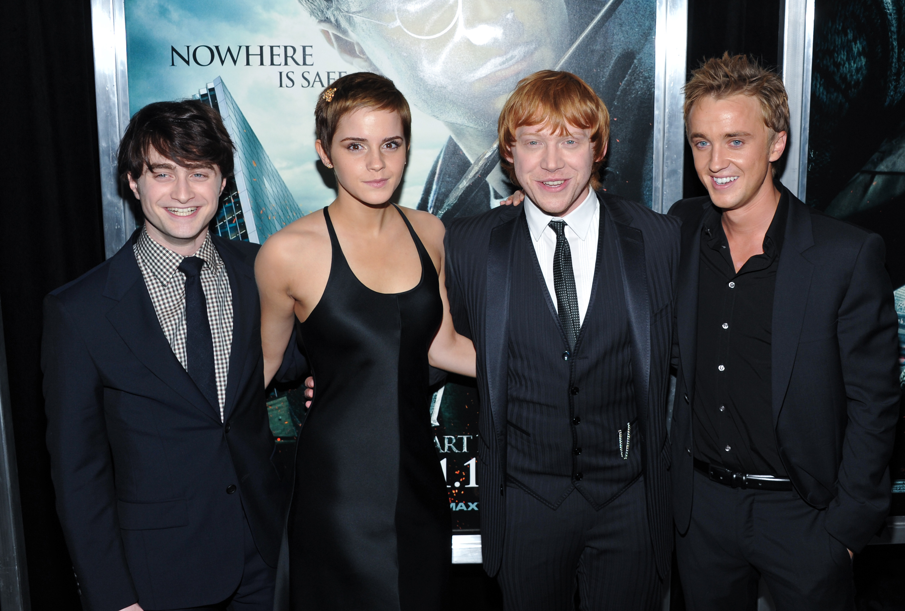 Daniel Radcliffe, Emma Watson, Rupert Grint y Tom Felton, elenco principal de ‘Harry Potter’.