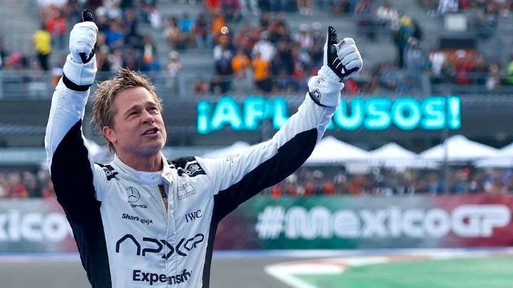 Brad Pitt sorprendió en el Gran Premio de Fórmula 1 en México.