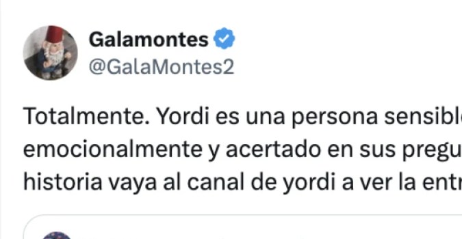 Tuit de Gala Montes sobre su cancelación en 'Hoy día'.