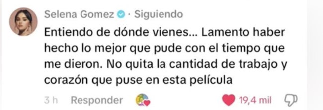 Selena Gómez asegura que hizo lo mejor que pudo, con lo que tenía