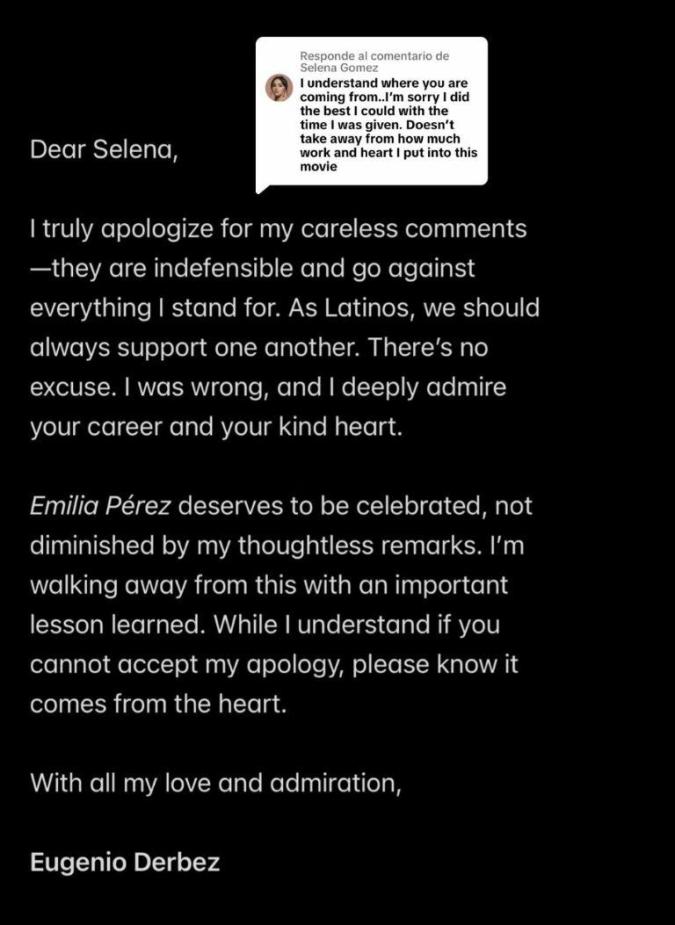 Eugenio Derbez pidió disculpas.