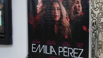 Anuncio de la película Emilia Pérez en un cine en la Ciudad de México.